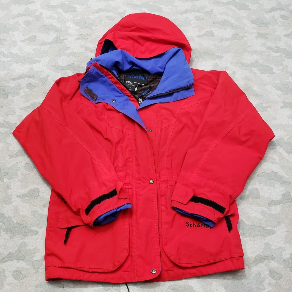 Schoffel Jacket Womens 08 Red Goretex Full Zip‎ Snap Hooded
